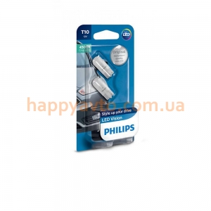 Светодиодная лампа Philips T10 4500K 12V, 2шт/блистер 127914000KB2